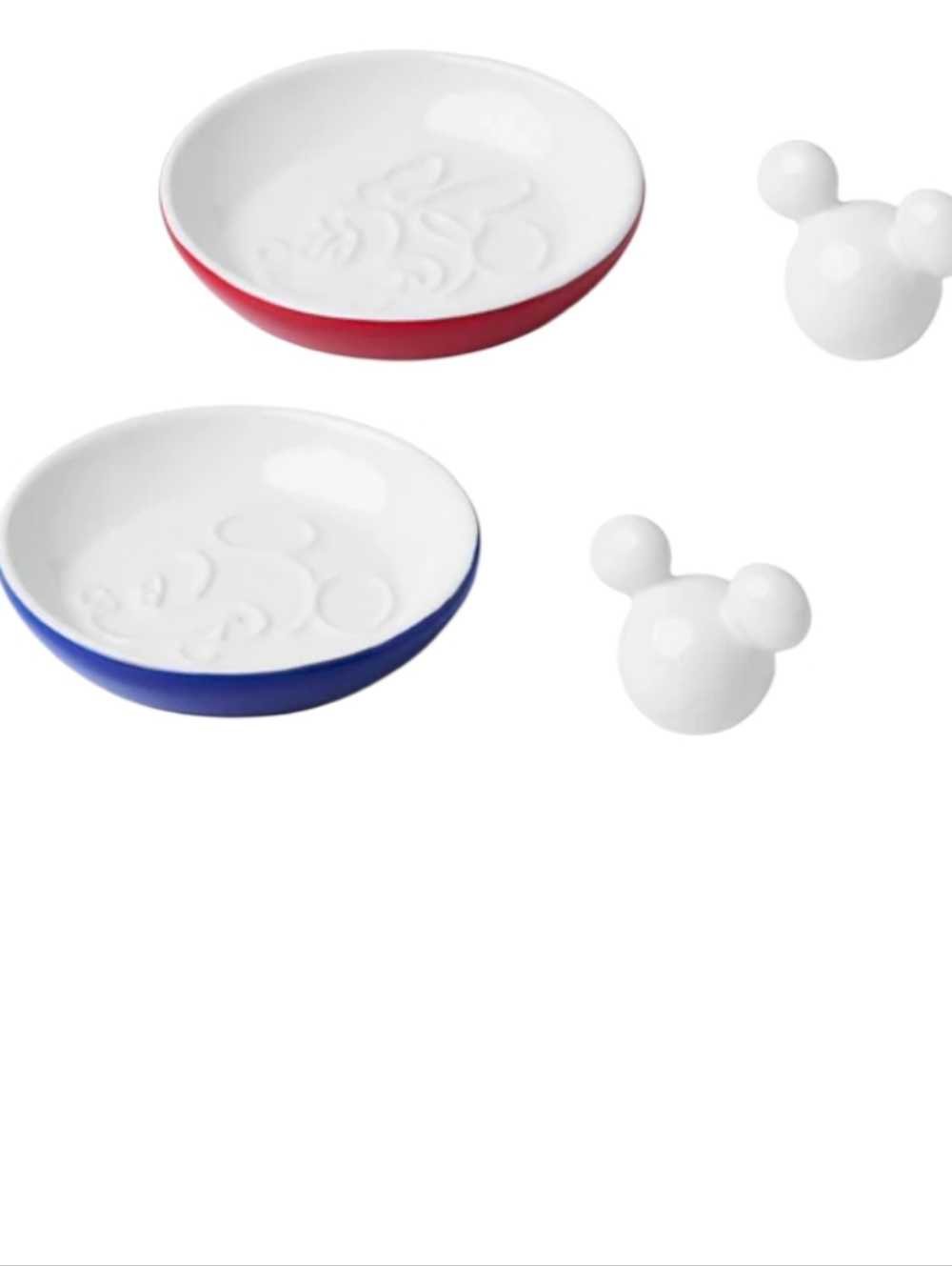DISNEY Mickey & Minnie Mouse Ceramic Sauce Dishes & Chopstick Rests